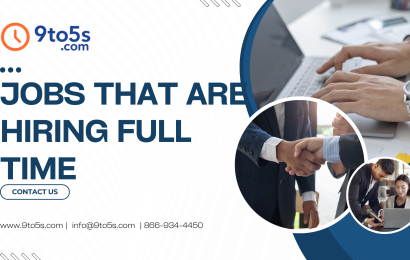 Professional reviewing listings for jobs that are hiring full time in the United States on a laptop in a modern office setting.